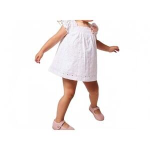 NEW FINA EJERIQUE girl's eyelet dress in white